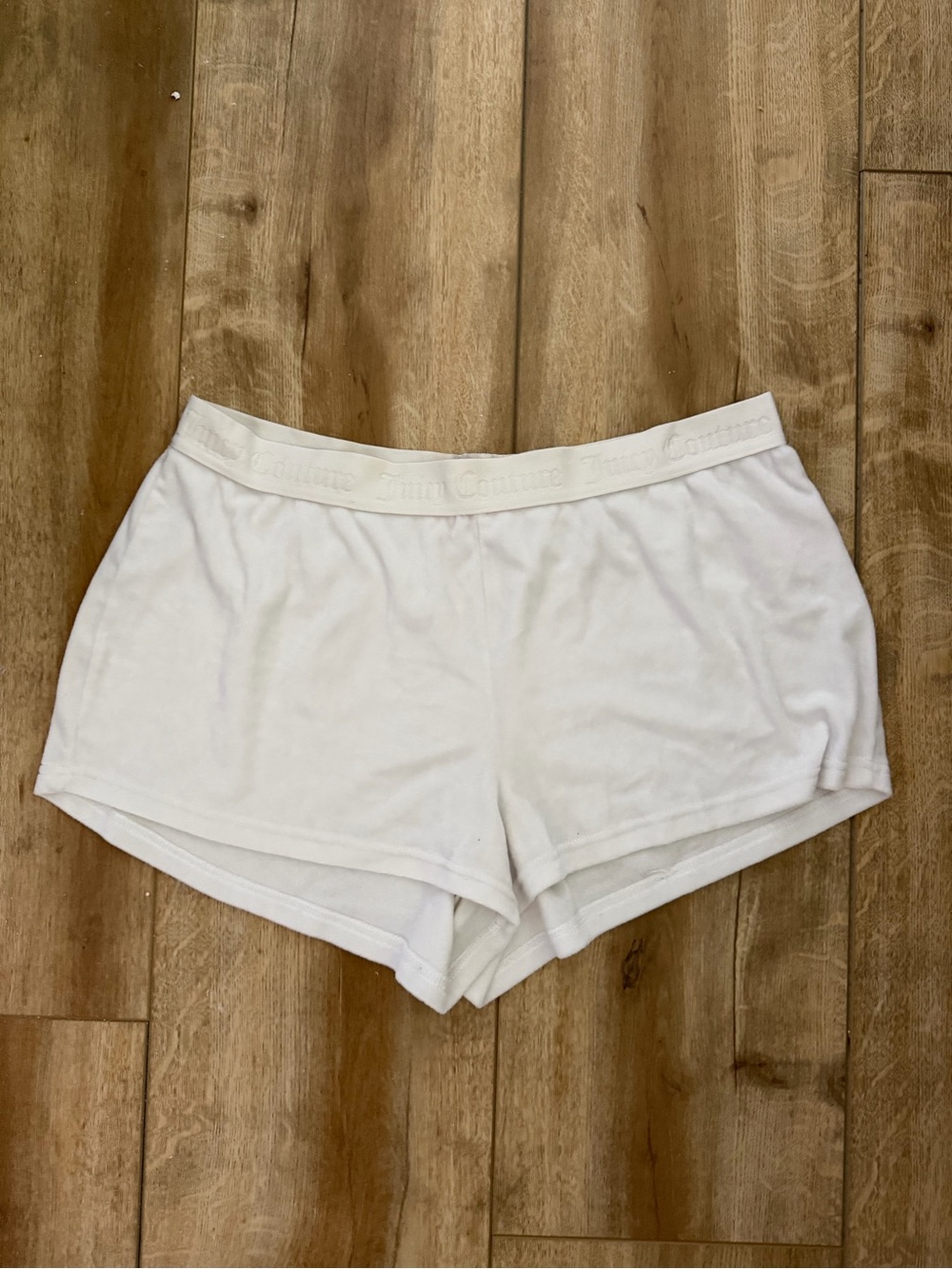 Juicy Couture White Shorts with Pink Brand Tag
